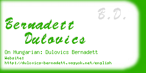 bernadett dulovics business card